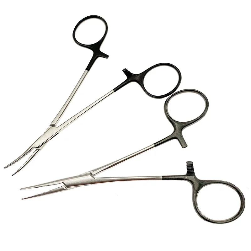 ที่ใส่เข็มคีมห้ามเลือดหัวโค้งตรงสําหรับคีมหนีบผมสัตว์เลี้ยง