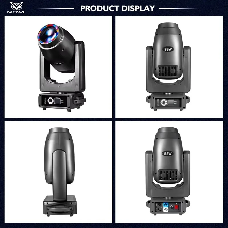 300W 3in1 Halo Ring LED Moving Head Projection Light DMX512 Beam Gobo Spot Zoom for DJ Club Disco Stage Lighting