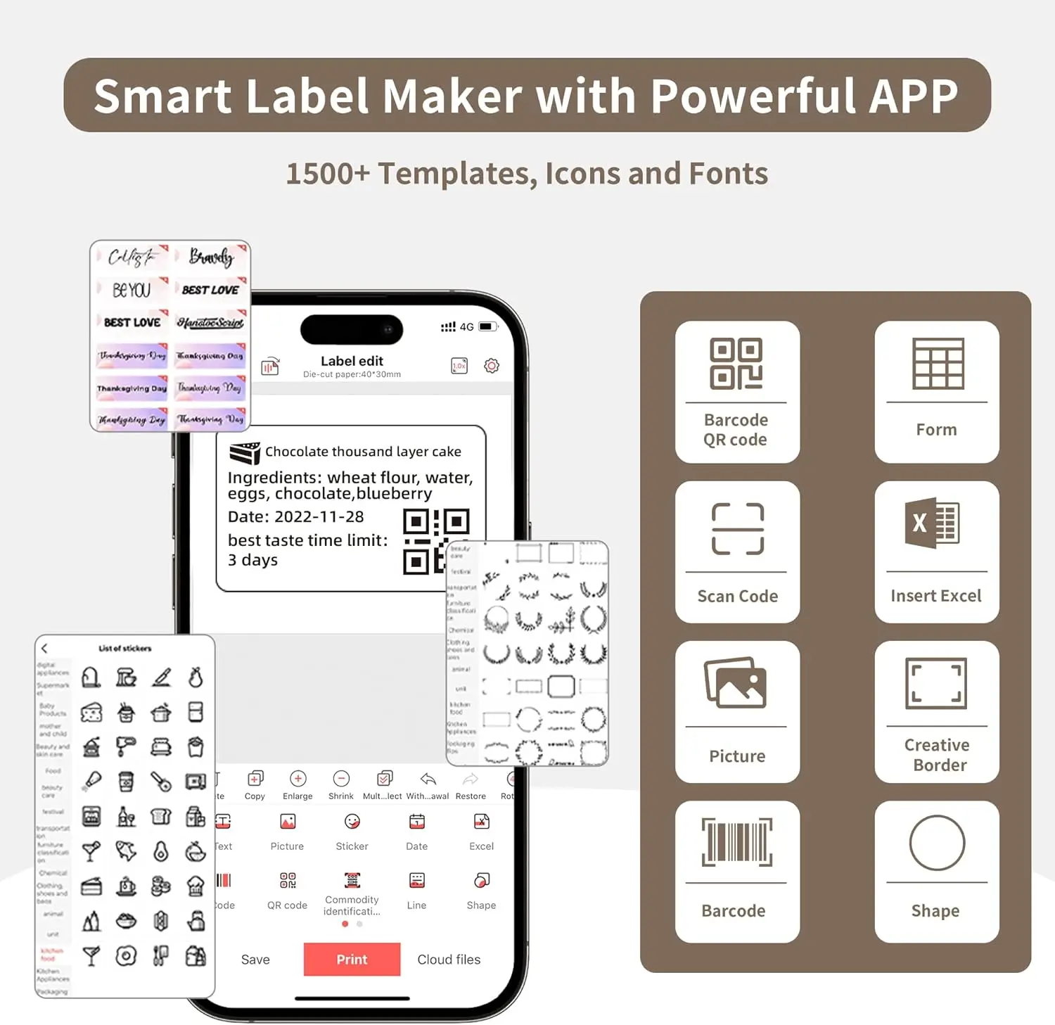 Marklife P50 Drahtlose Label Drucker Tragbare Aufkleber Drucker Mini Tintenlosen Bluetooth-kompatibel Label Maschine für IOS Android