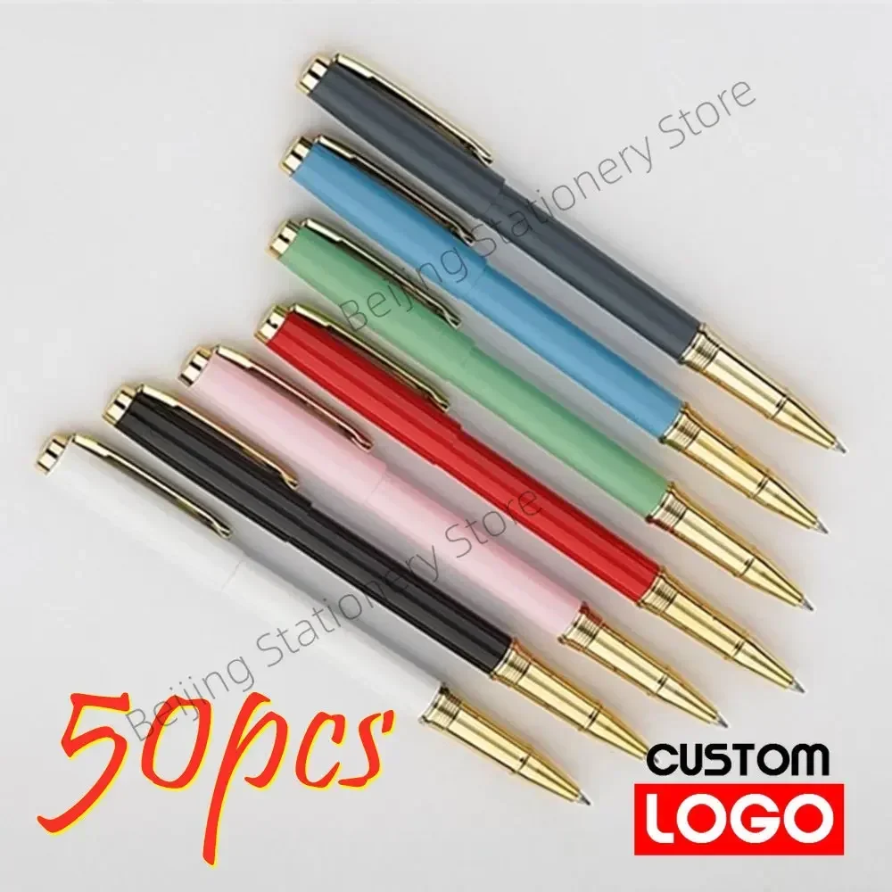 

50pcs Metal Gel Pen Customizable Logo Gift for Men Custom Name Luxury Premium Pen Office Witness Advertising Pen Wholesale