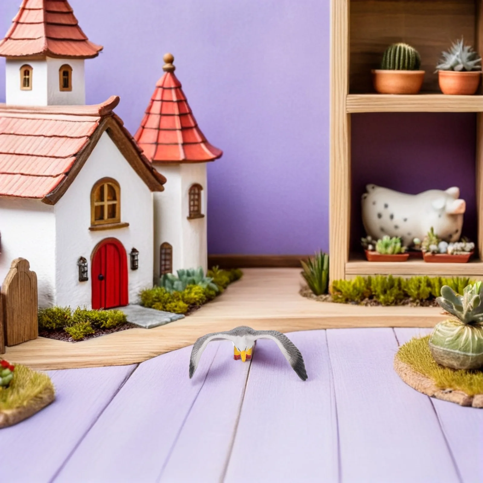 

Mini Seagull Ornament Lifelike Simulation Bird Decor For Home Garden Micro Landscape Plastic Desktop Sculpture