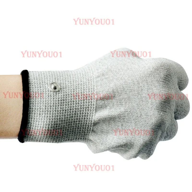 3.5MM Silver Fiber Massage Electrode Gloves with Extension Cable