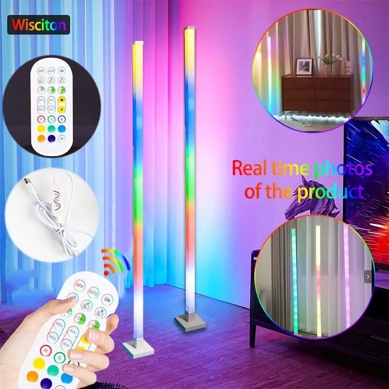 

Украшение интерьера комнаты Торшер RGB светодиодный пульт дистанционного управления Освещение Лампа с таймером Умный торшер Спальня Гостиная Светильники