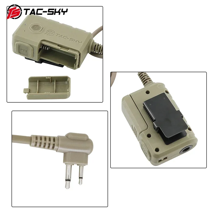 TS TAC-SKY Motorola 2-Pin Plug Bluetooth PTT Adapter, Compatible with COMTA SORID Headsets and Motorola 2-Pin Walkie Talkies