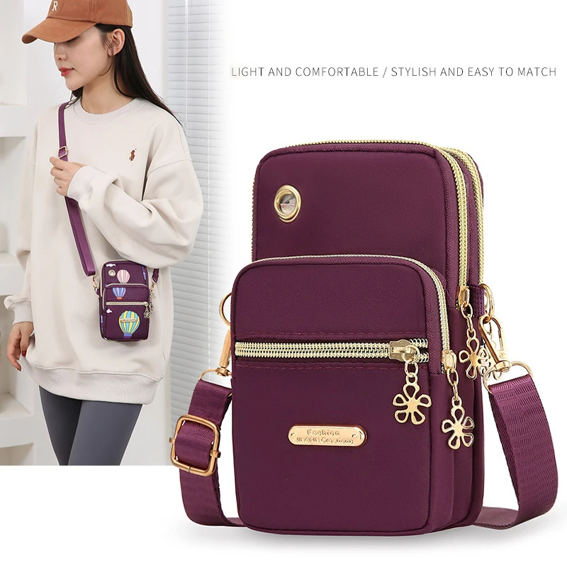 

Casual Waterproof Nylon Crossbody Bags Women Messenger Shoulder Bag Female Small Cell Phone Handbags Purses Sports Pouch Bag