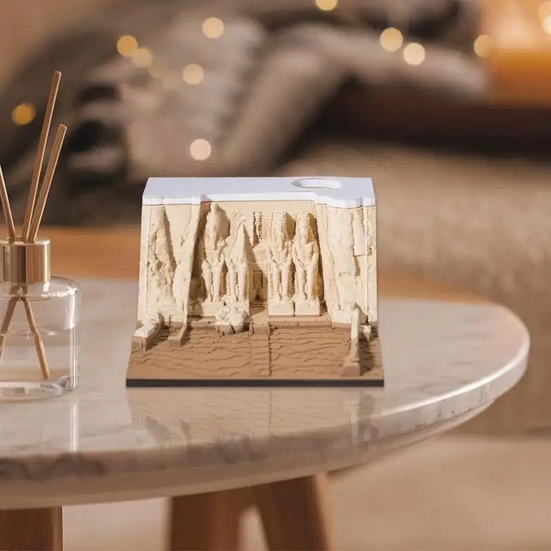 Memo Pads กระดาษศิลปะประติมากรรมวัด Tear-Away Notepad กระดาษแกะสลักศิลปะหัตถกรรม Sticky MeMO Pad พร้อมผู้ถือปากกาฝาครอบ