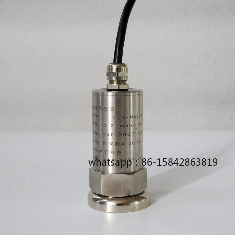 Bearing Box Housing Vibration Temperature Sensor Integrated with Magnetic Base, Analog Output 4-20mA for Motors