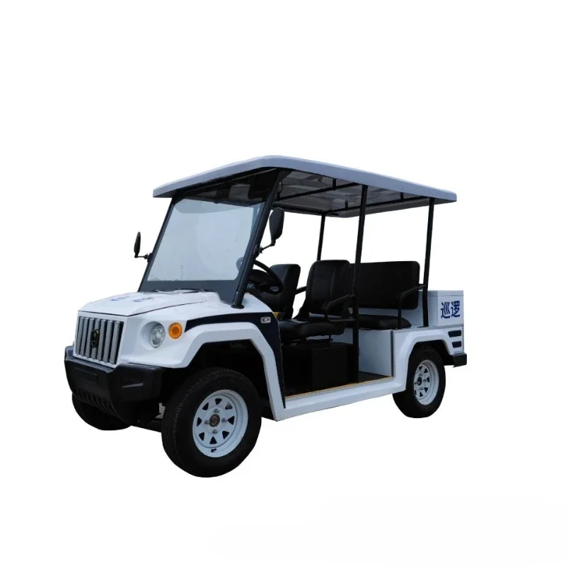 Iron shell electric four-seat patrol car four-wheel property campus security scenic spot sightseeing real estate shuttle
