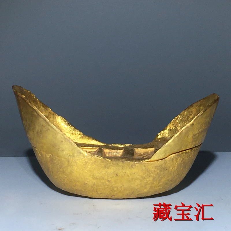 copper Dynasty received from the countryside in the eleventh year of the practice of red gold gold ingots nostalgia