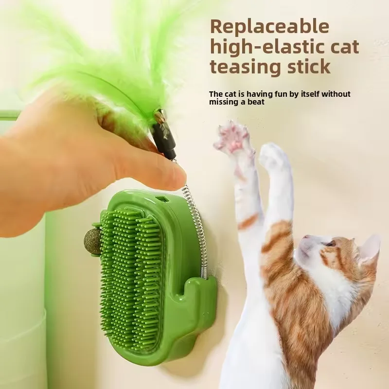 فرشاة تنظيف ذاتي للقطط تثبت عل - مراجعة Catnip Toys وسعره