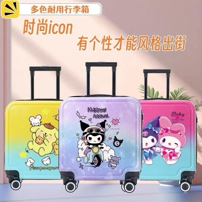 

Sanrio Children's Trolley Suitcase Suitcase Boarding Case Gradient Color Password Box Cartoon Kuromi Hello Kitty Cute Gift