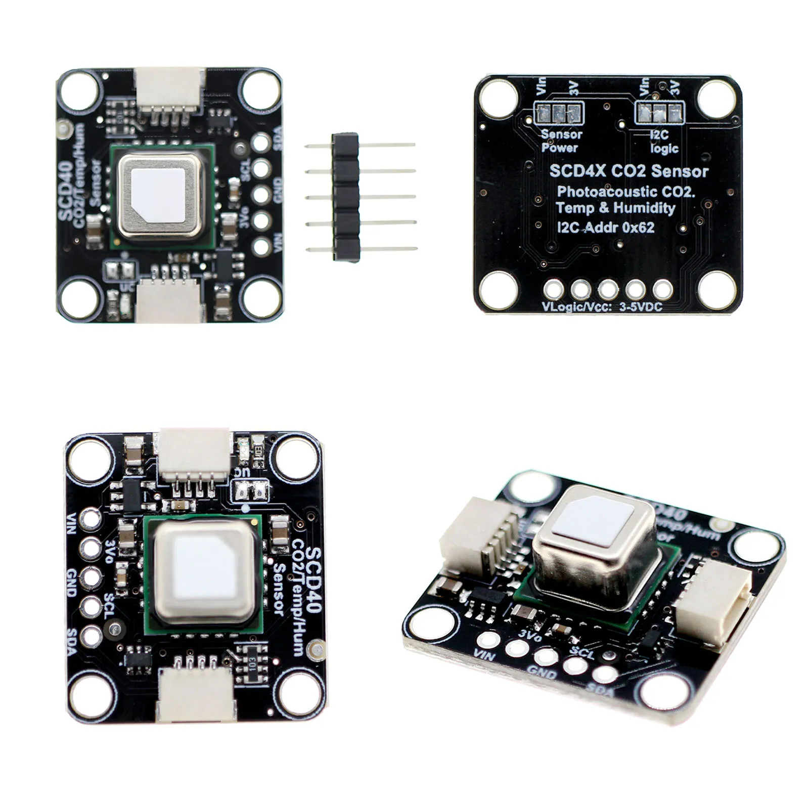 CO2 Temperature Humidity Sensor SCD40 SCD41 I2C 0x62 STEMMA QT Qwiic 3.3V-5V PCB Module