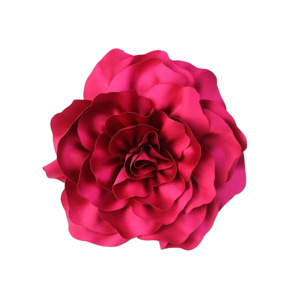 20cm Large Size Satin Big Rose Flower Brooch Vintage Lapel Pins Badge Floral Brooch Cloth Art Handmade Dress Suit Corsage