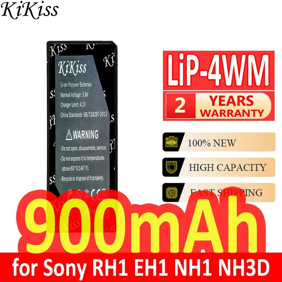 900mAh KiKiss Replacement Battery LiP-4WM LiP4WM for sony RH1 EH1 NH3D NH1 MJ97 HMD Charger