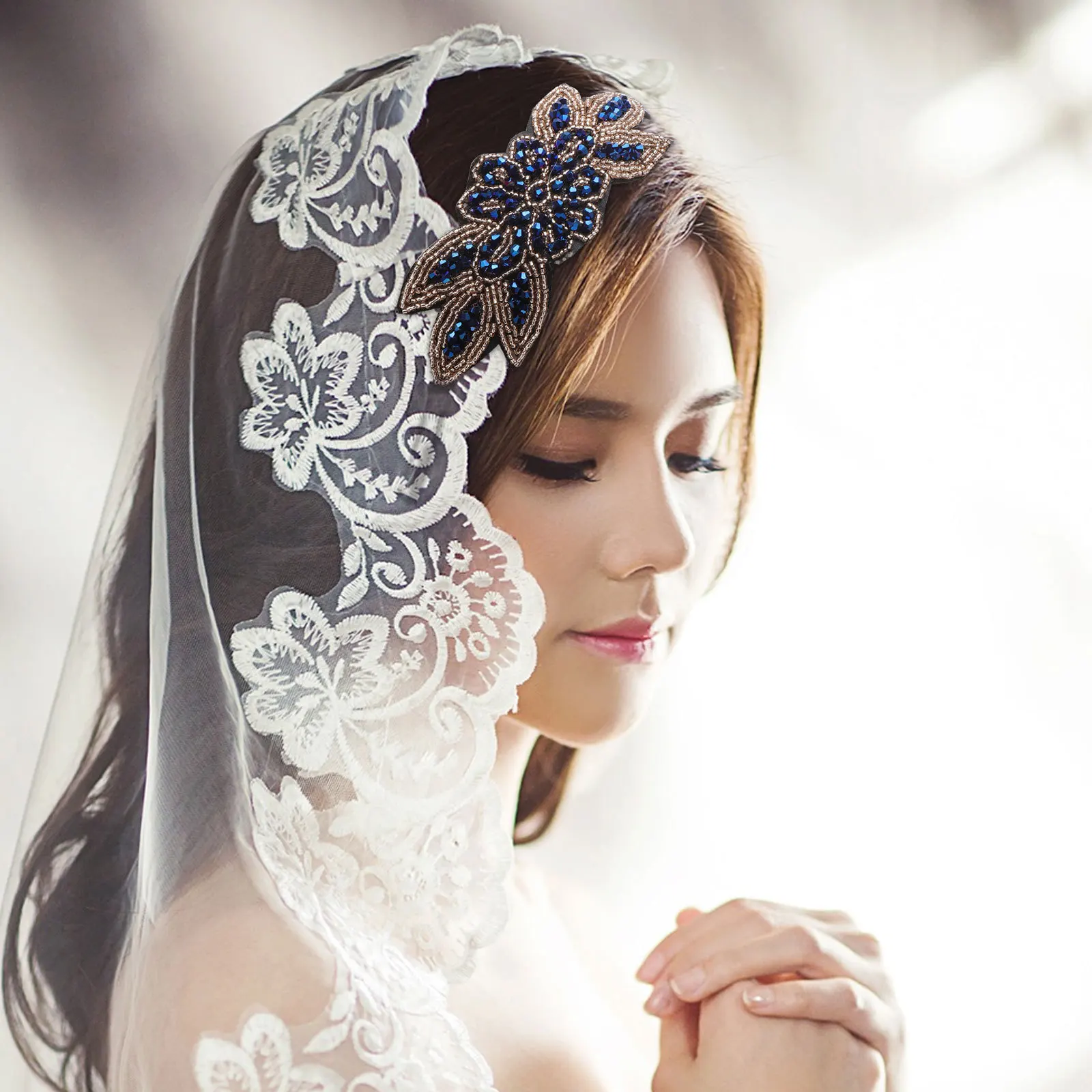 1920S الأزرق الخرز عقال خمر حفل زفاف الشعر هوب شركة تناسب خفيفة الوزن الأداء ملحق حزب الشعر هوب