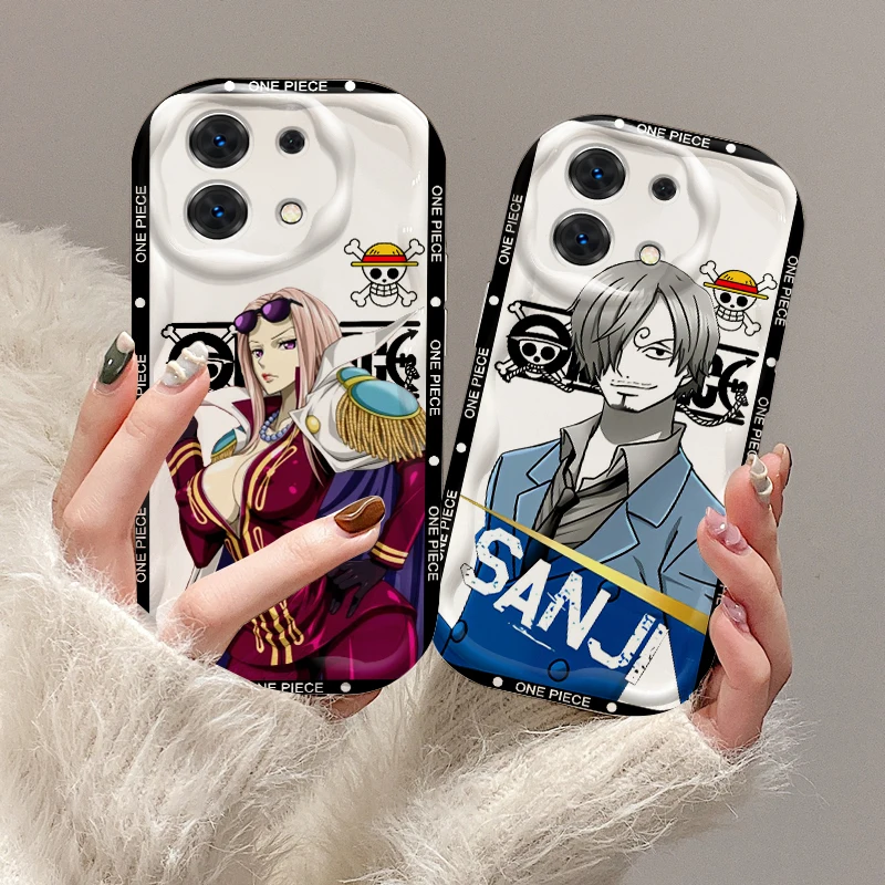 One Piece Nami Usopp Cute For Xiaomi Redmi Note 14 11 13 12 Poco M6 X6 X5 X4 X3 M3 F4 Pro Plus 5G Wave Oil Cover Phone Case