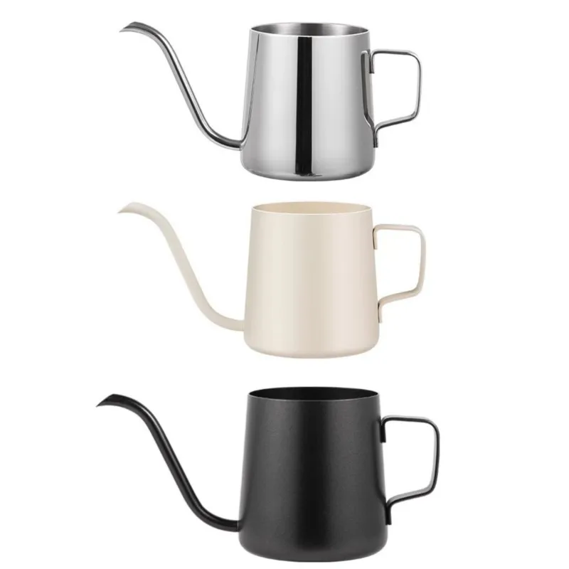 250/350ml Stainless Steel Hanging Ear Hand Brewed Coffee Pot Without Lid Slender Mouth Filter Pot Household Coffee Pot Utensils