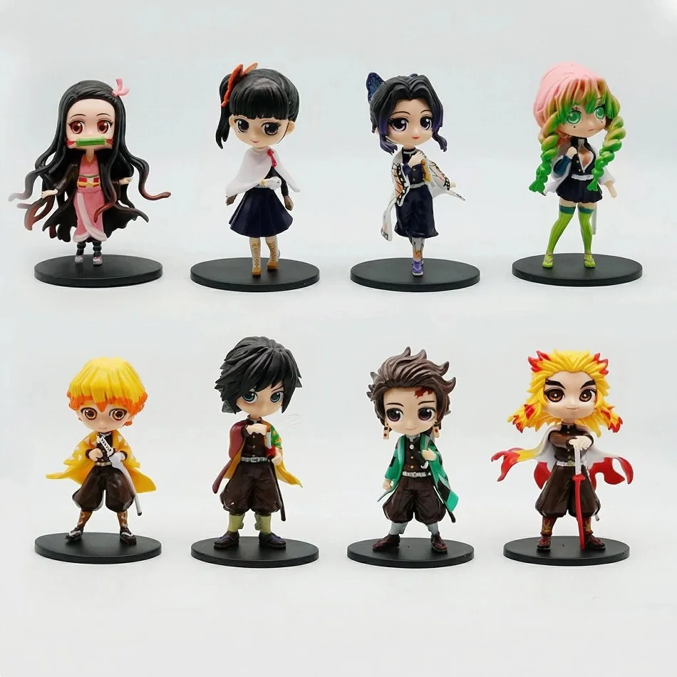 Demon Slayer Kimetsu No Yaiba Niedliche Kawaii Q Posket Figuren Nezuko Tanjirou Zenitsu Shinobu Giyuu PVC Desktop-Ornamente Modellfiguren