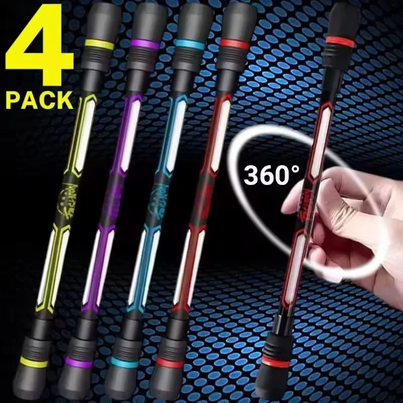 4/2/1Pcs Creative Spinning Pen Spinner Toy Adult Kids Stress Relieve Rotating Gel Pens Anti-Slip Hand Spinner Student Stationary