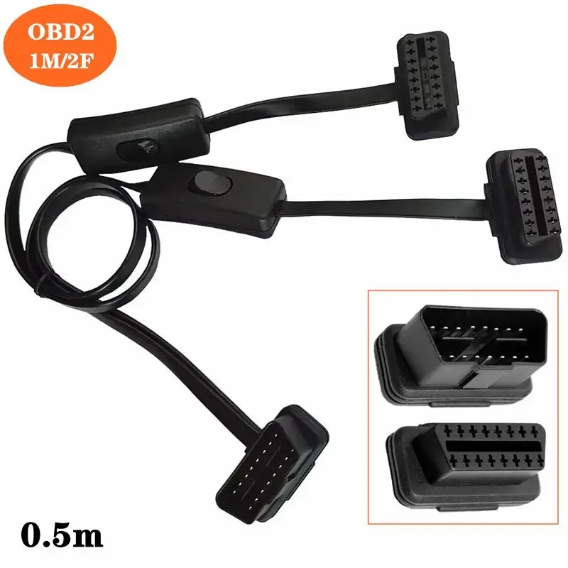 Car OBD2 with Switch, One in Two Bluetooth, Elm327 Figure Bar, Hud Junction Box, Ujia Flat Wire Extension Cable