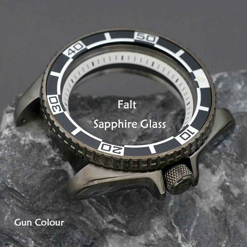 Mod Watch Case WIth Bracelet Fit NH34 NH35 NH36 Automatic Movement Sapphire Glass Gun Colour Case Design SKX007 SKX009 Case