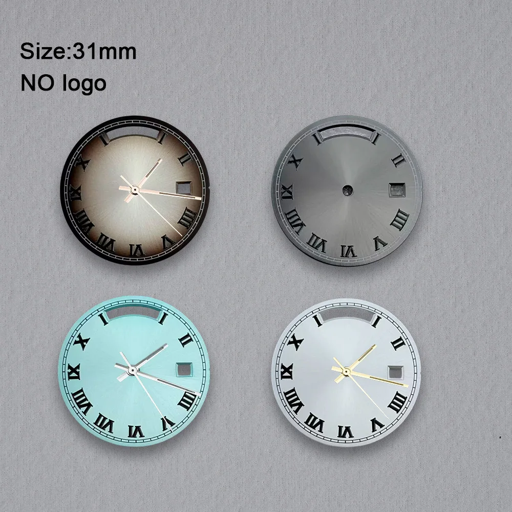 No Logo 31mm Day And Date Blank Dial For 8285 Movement No Luminous Custom Logo Watch Dials Hands Case Accessories Repair Tools