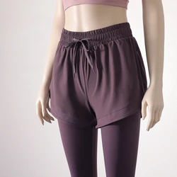 Yoga Pants Leggings Two-piece Skirt Style Quick-drying Workout Yoga Pants Women Pockets Sport Trousers Leggings