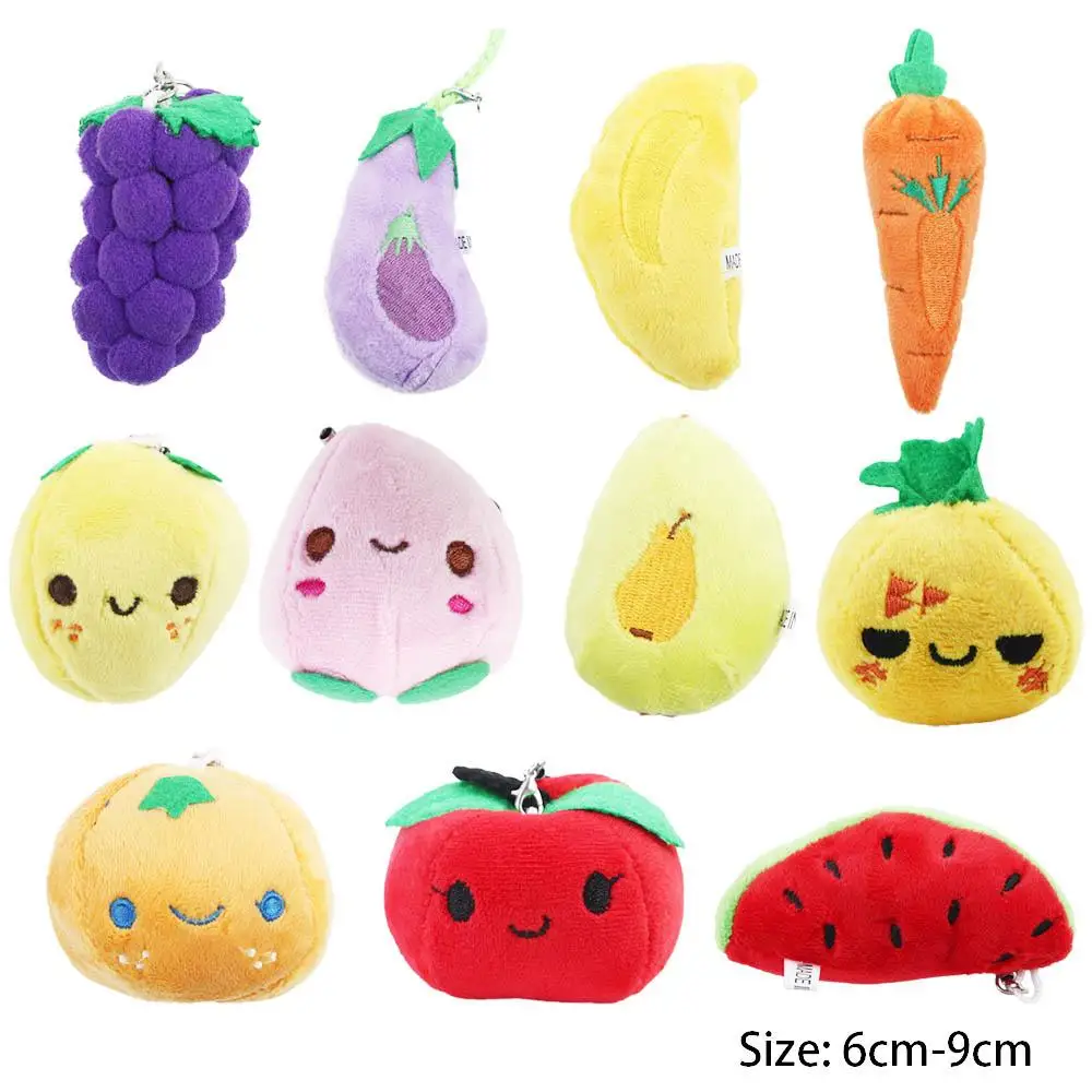 Interior Cute Plush Pendant 6cm Stuffed Toy Key Holder Fruit Plush Doll Vegetable Plush Toy Fruit Plush Toy Plush Keychain