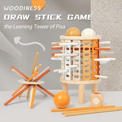 Kids Balance Tower Pick Up Wooden Sticks Social Board Game Logic Thinking Challenge Brain Game Math Count Intellectual Toy Gift