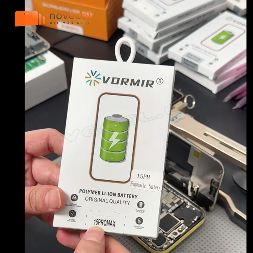 Batería de diagnóstico de alta capacidad 100% muestra piezas genuinas para iPhone 12 a 15 Max recargable sin mensaje de error 2