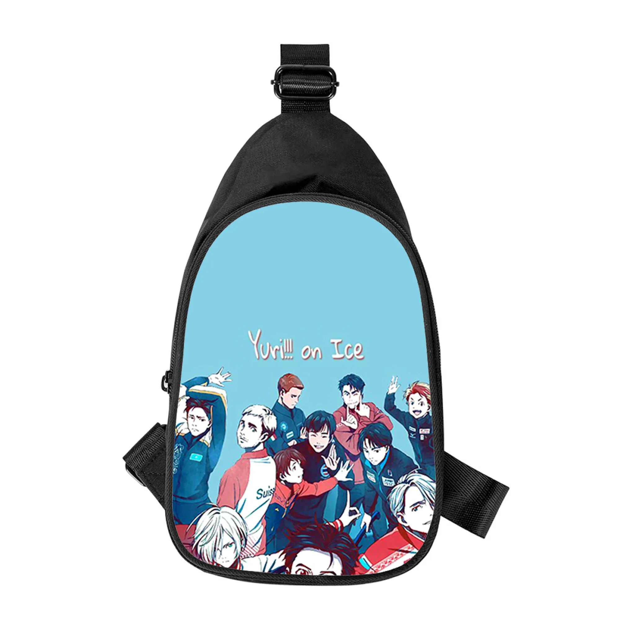 Tas dada pria wanita Anime Yuri on Ice motif 3D tas selempang dada pria baru diagonal tas bahu wanita tas pinggang sekolah pak dada pria