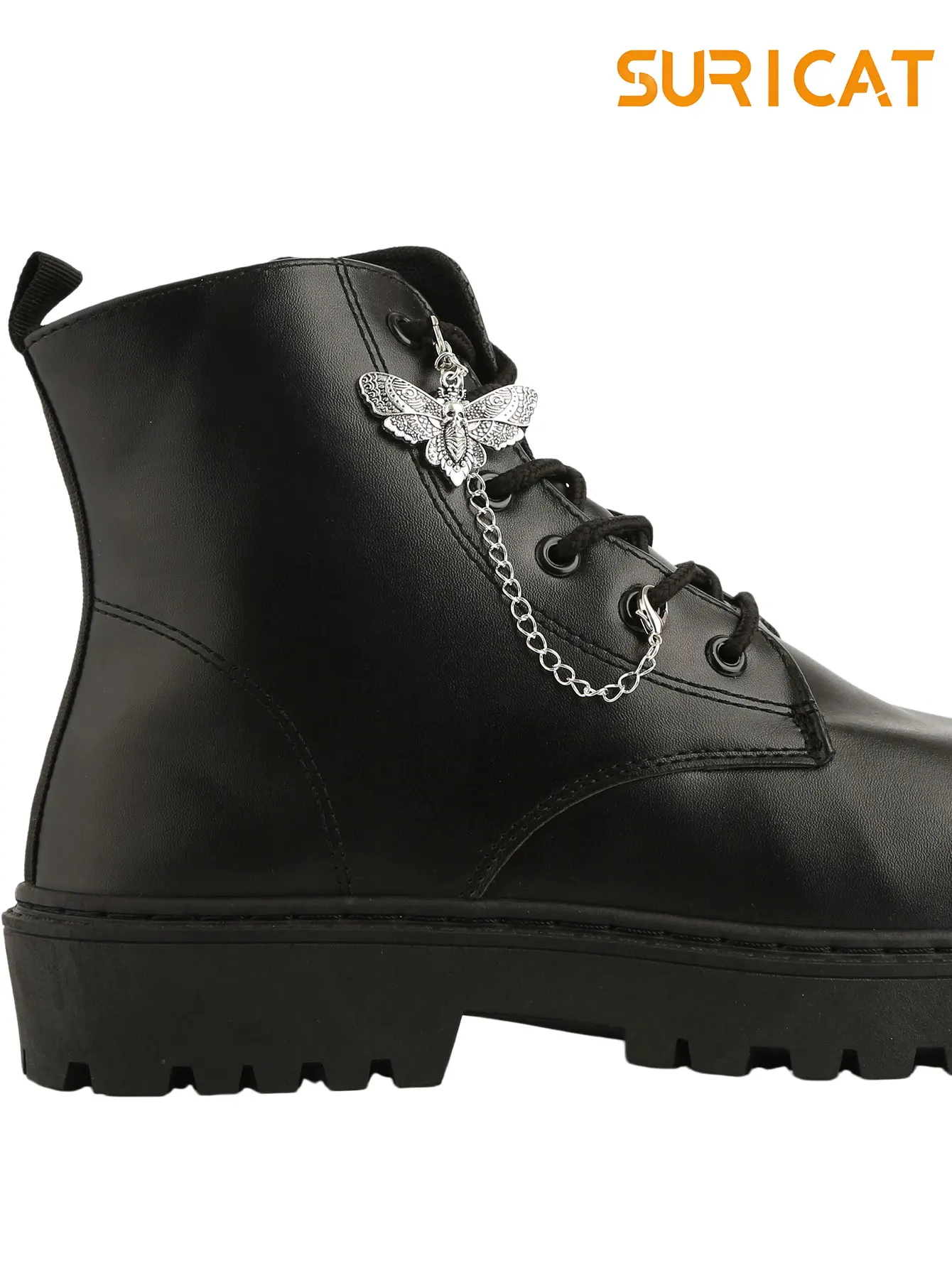 Grunge Punk Style Single-Piece Punk-Style Moth Pendant Shoe Chain, Suitable for Casual Shoes, Sneakers, Canvas Shoes, Boots, DIY Shoe Accessories, Detachable and Reusable