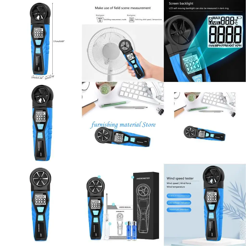 

Y5GD Meter,Handheld Mini Digital Anemometer for Weather DataCollection and Outdoors Sports Windsurfing Sailings