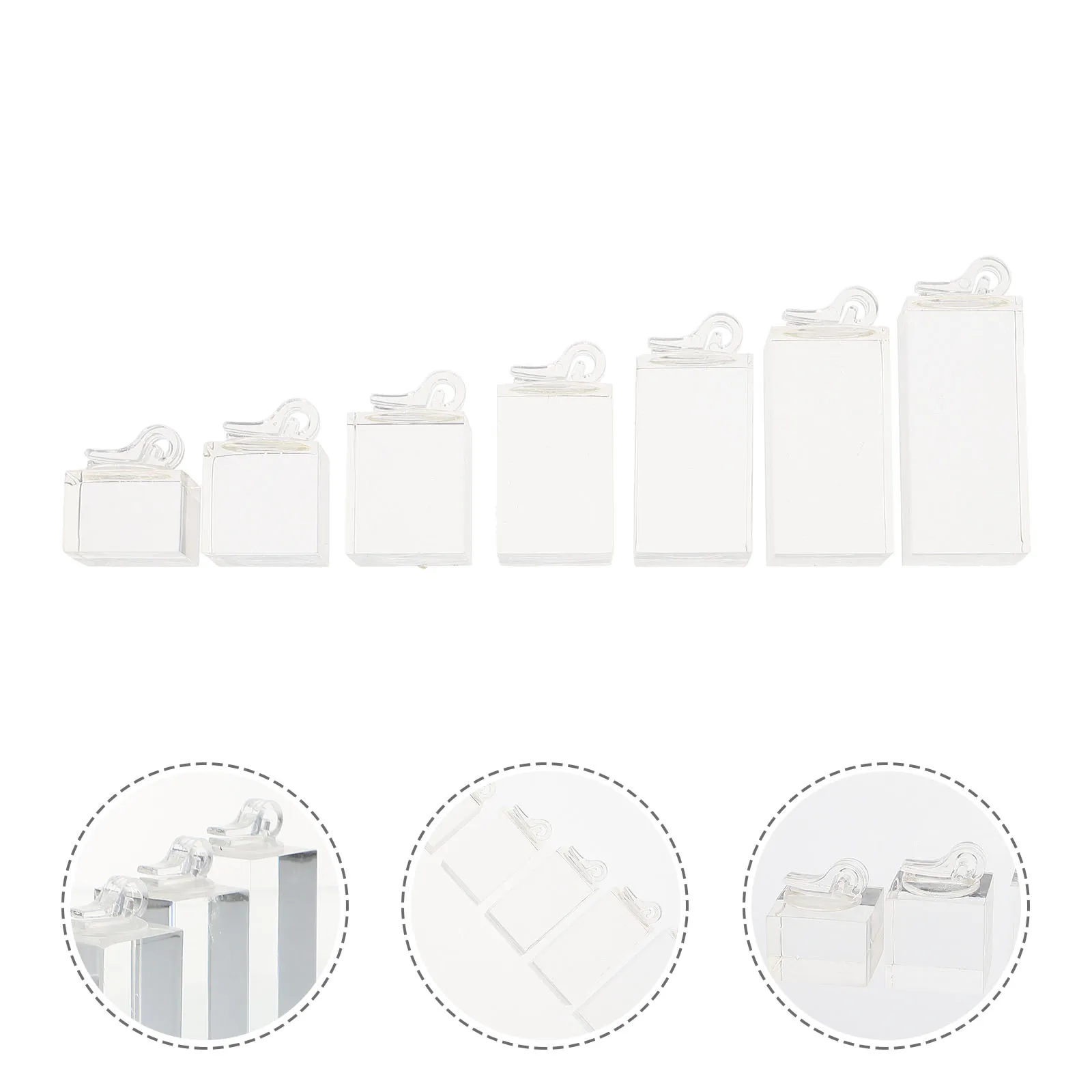 

7 Pcs Ring Display St Acrylic Jewelry ganizer Storage Rack Base Easy Clean Durable Lightweight Jewelry Packaging Display Tools