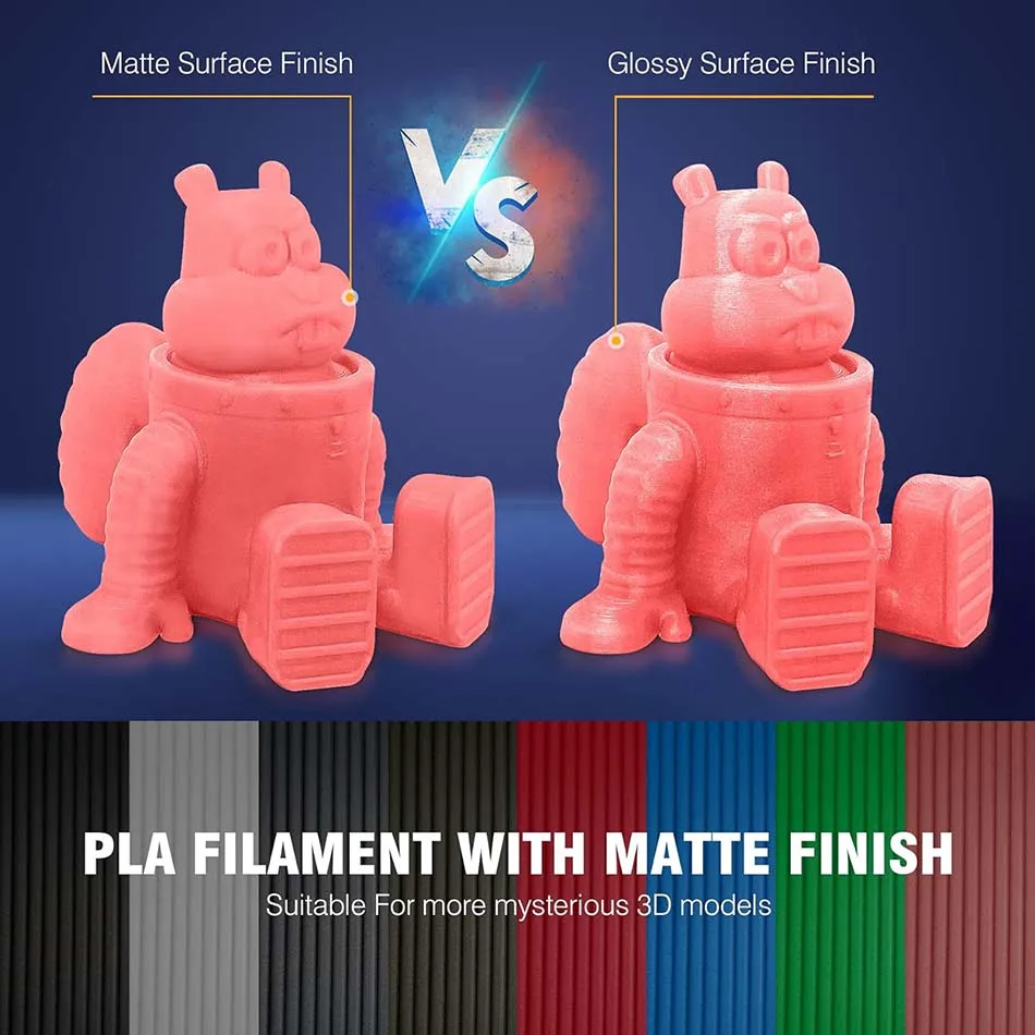 Filamento per stampante 3D JAYO PLA Matte 1.75MM filamento 3D a ferita ordinata PLA 1.1KG finitura opaca liscia materiali di stampa 3D