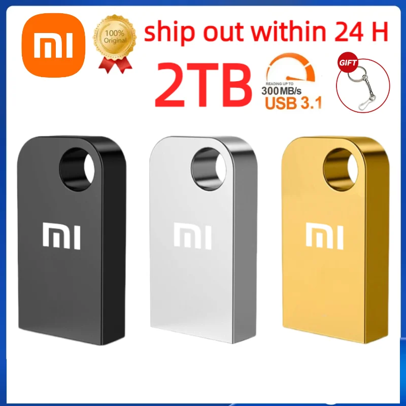 Xiaomi-Mini pendrive Usb 3,0 de 2TB, unidad Flash USB de 1TB y 512GB, OTG de Metal tipo C, alta velocidad, resistente al agua, 2TB