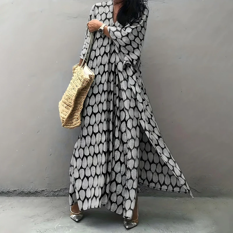 

Women Summer Flowy Maxi Vacation Beach Dress Cotton Rayon Loose Plus Size Cover Up Kimono Robe Bikini Sarong