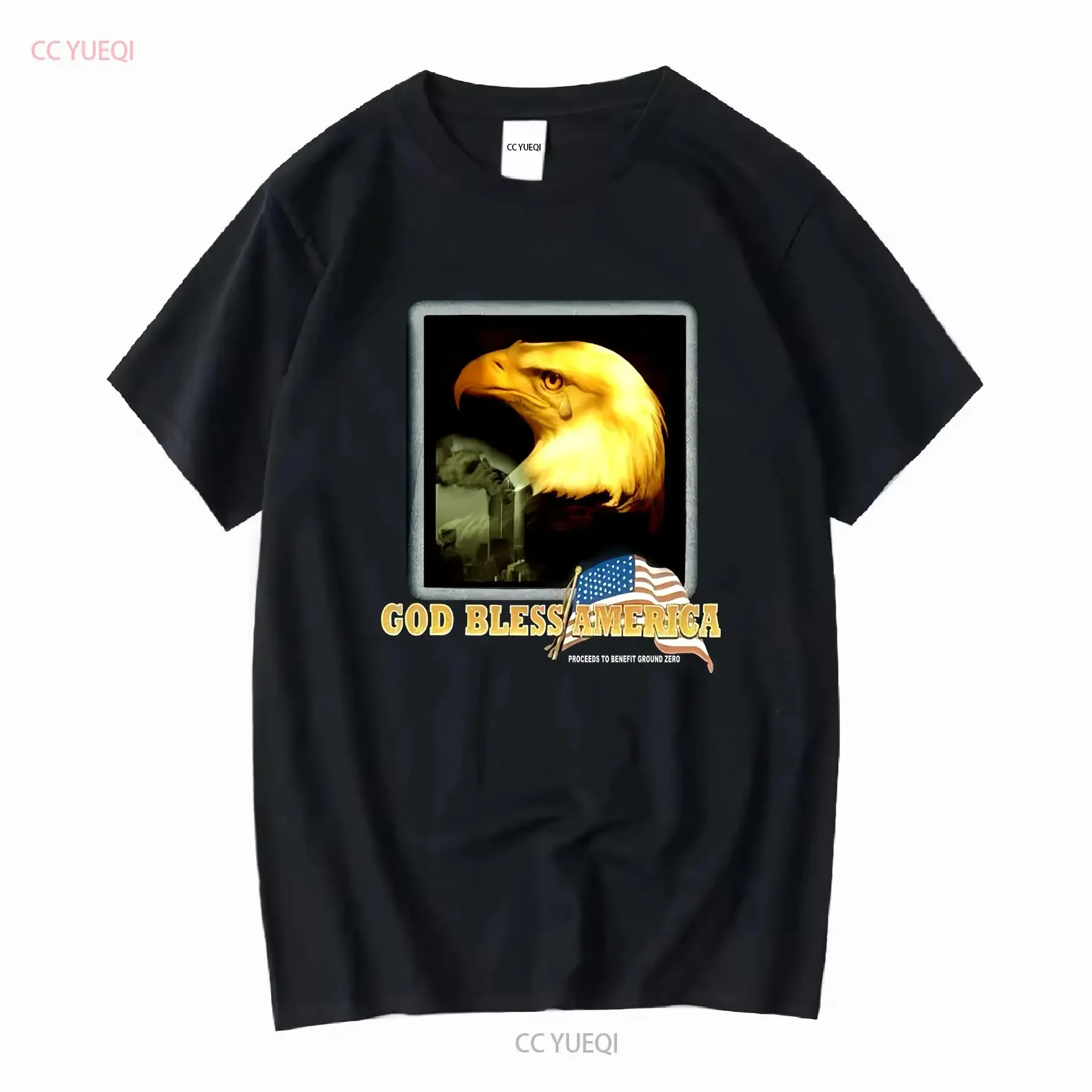 VTG 00s 9 11 World Trade Center America Memorial Style T Shirt Adult L Black vintage Washed graphic Soft designer clothes