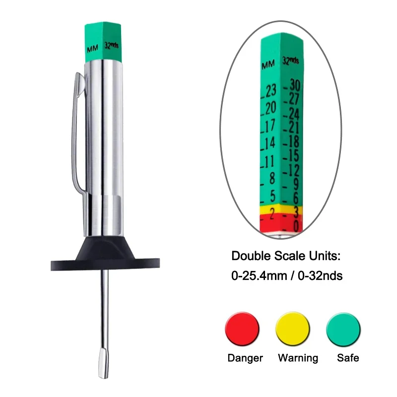 

Car Tyre Tire Tread Depth Gauge Meter Auto Tire Wear Detection Measuring Pen Pen Color Coded Digital Caliper Monitoring System