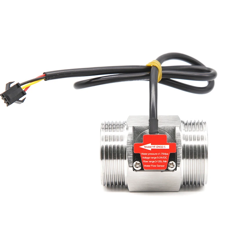 1-1/4 inch Rvs Waterstroomsensor Flowmeter 1.75MPa DC3.5 ~ 24 V NPN Hall Turbine Flow Switch Sensor