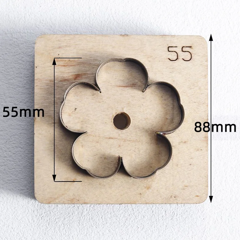 Petal Cutting Die DIY Cut Mold Plates for Leather Crafts, Petalage Sakura Flower Five-pointed Star Shape 15-55mm Sharp Wood Base