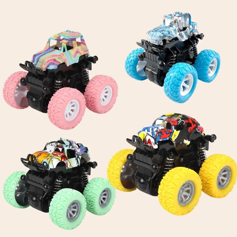 Off-Road Car Toys Rotate Toy Vehicles Inertial Four-wheel Drive Stunt Military Missile Engine Excavator Vehicle Toy(without Box)