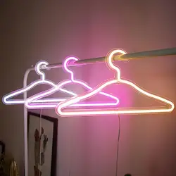 Neon Sign Clothes Hanger LED Light Clothing Hanger Convenient To Use With Switch Practical Clothes Organizer Hanger Romantic