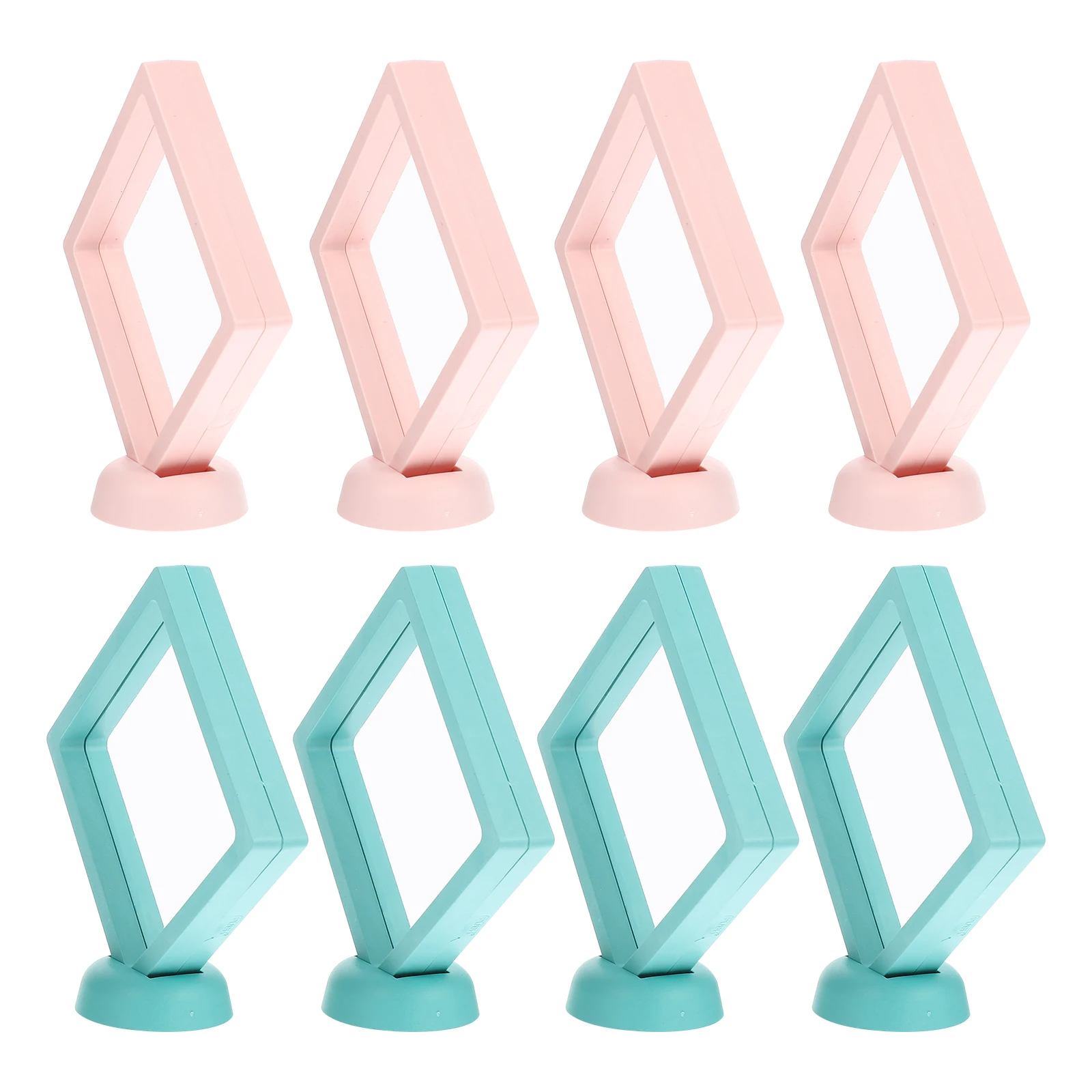 

8 set Floating Jewelry Display Cases Transparent Ring Case For Coins Desktop Decorative Storage Sturdy Base Durable Stand