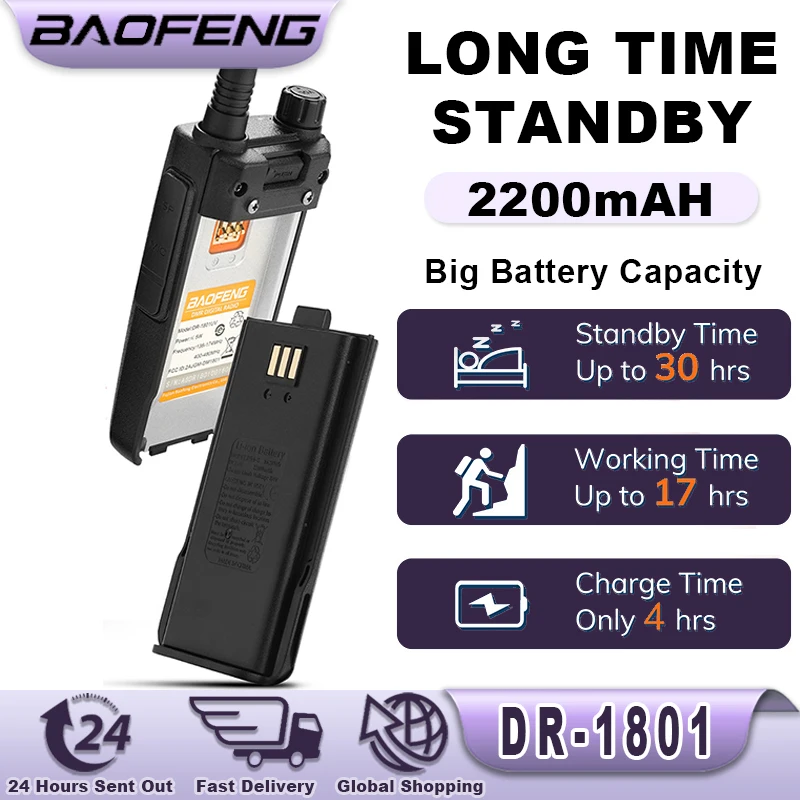 Baofeng DR-1801 Walkie Talkie Tier 1 + 2 Dual Time Slot Digital UV Dual Band 136-174 e 400-470MHz DMR Radio Radio bidirezionale DM-1801