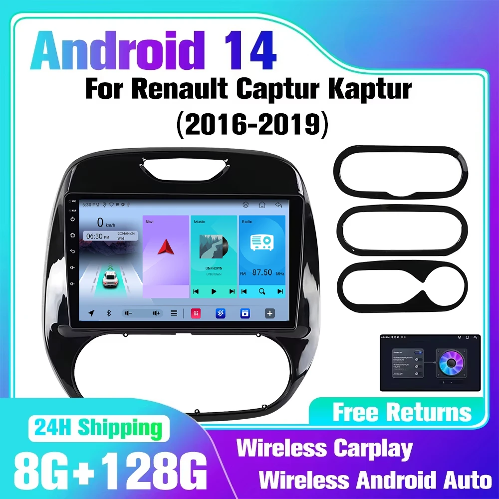 For Renault Captur Kaptur 2016-2019 Car Android Autoradio Multimedia GPS navigation ZLINK WIFI IPS 2K 2din Wireless CarPlay