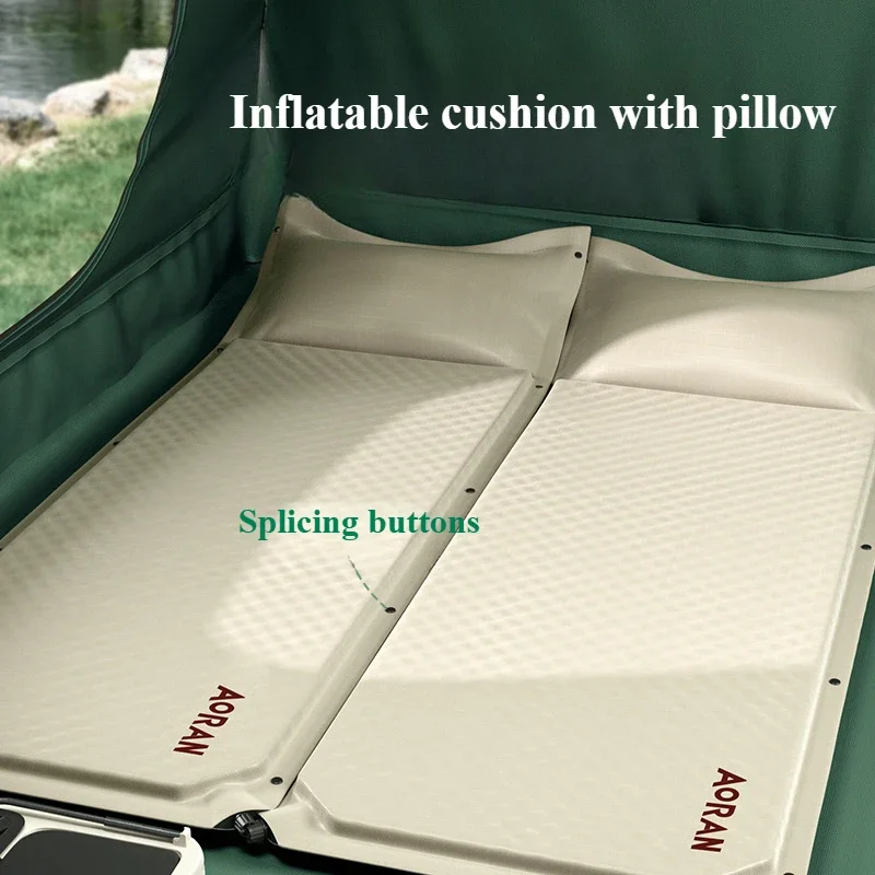 Self-charging Air Mat Self-filling Mat Camping Mattress Camping Bed Travel Inflatable Sleeping Mat with Pillow Camp Air Mattress