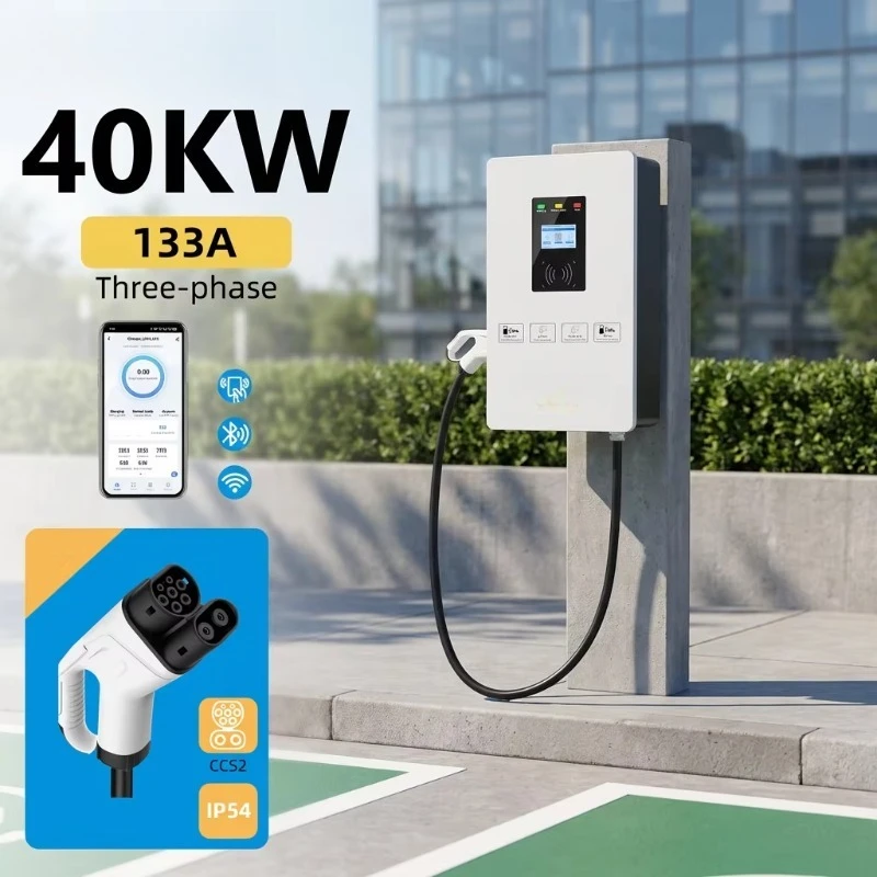 New CCS2 7/20/30/40KW DC Fast Charging EV Charger with for & App Control IP65 Rated Portable Car Charging Station