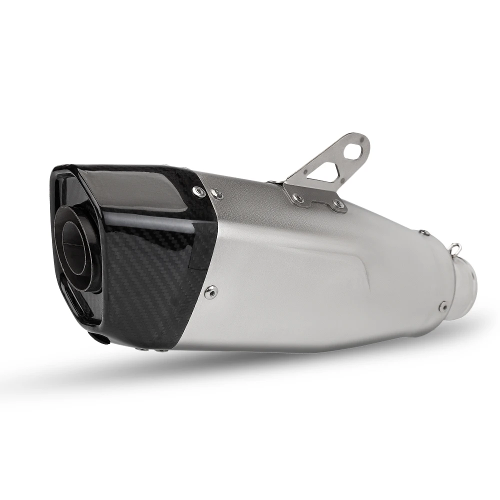

K195 Motorcycle Racing Exhaust Muffler with Carbon Fiber Tip for Z650 Mt07 Cbr250rr Crf150 Mt03 Mt15 Cbr500r Cb750 Hornet