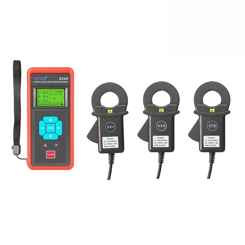2024 New ETCR8300 Three Channel Clamp Current Tester Long Life For Circuit Insulation Troubleshooting